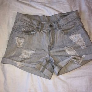 Light grey denim shorts
